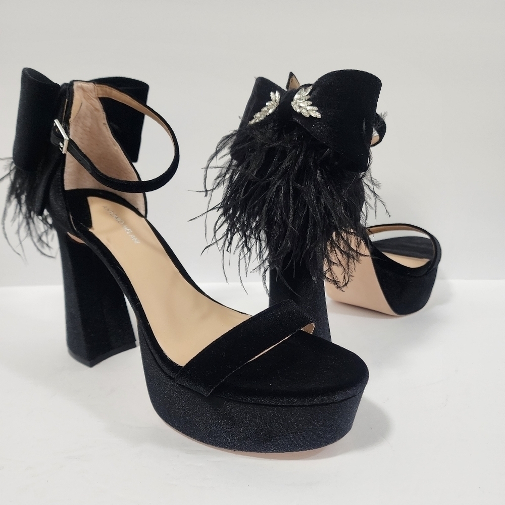 Antonio Melani  Womens Luxurious Janie Velvet Platform Sandals Party Size 9.5